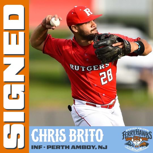 FerryHawks's tweet photo. The FerryHawks have signed @RutgersBaseball grad and New Jersey native, Chris Brito! Help us in welcoming Chris to #HawkCity 🦅⚾️ https://t.co/1WKCXV4kaW