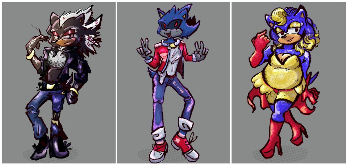 razzythefan's tweet photo. #NeonForgery designs!! Left to right:
"Forged" Shadow
Neon Metal
Goldie/Sonic
#sonicau #sonicfanart #metadow #SonicTheHedgehog #ShadowTheHedgehog #MetalSonic #sonmetal https://t.co/i7AVsC98NJ