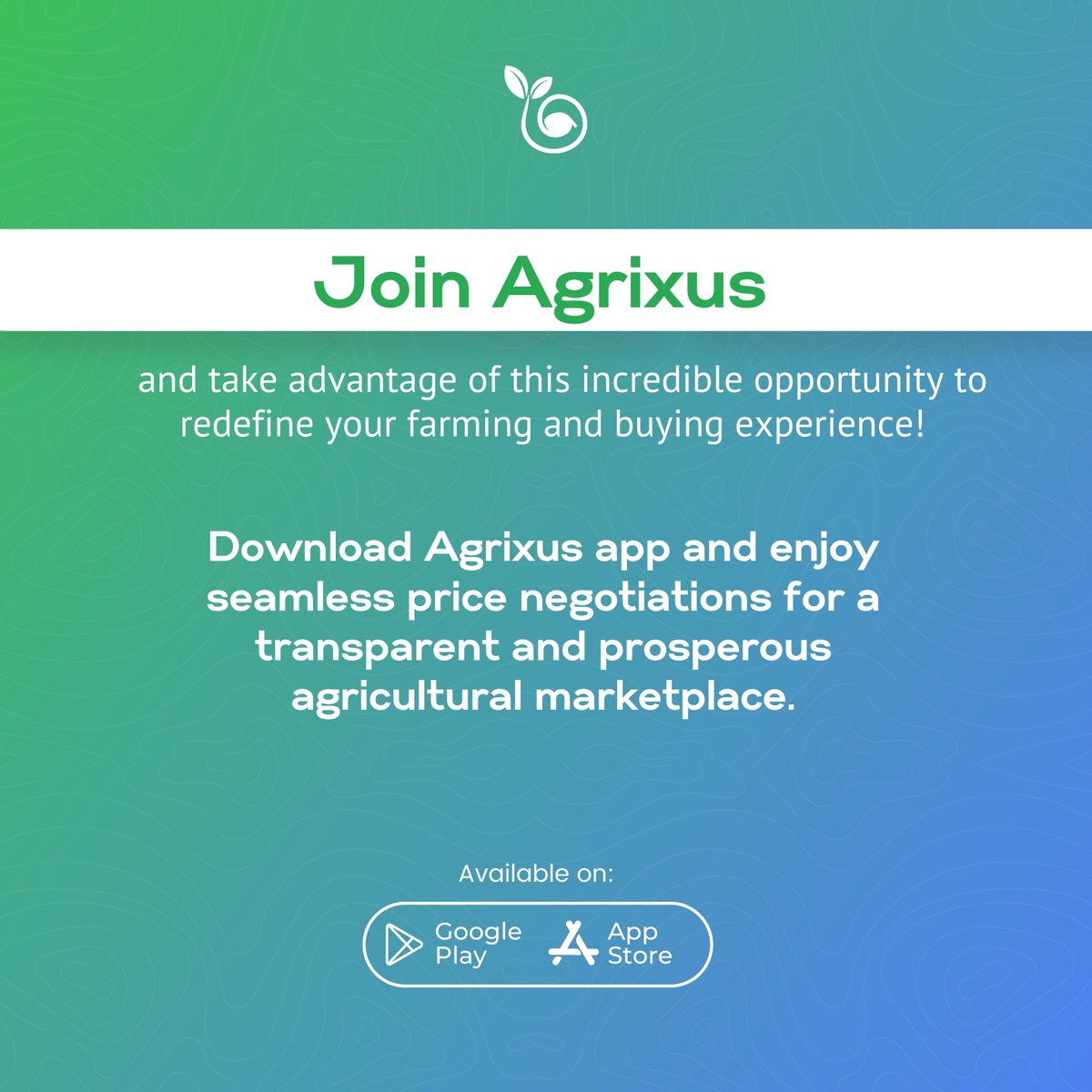 For farmers, this means enhancing sales potential and building lasting relationships with customers.

Download the Agrixus app now!
Available on:
iOS: lnkd.in/dsBtsNRR
Android: lnkd.in/ddQzzK-r

#agrixusconnects #farmersinnigeria #nigerianfarmers #nigeianagriculture