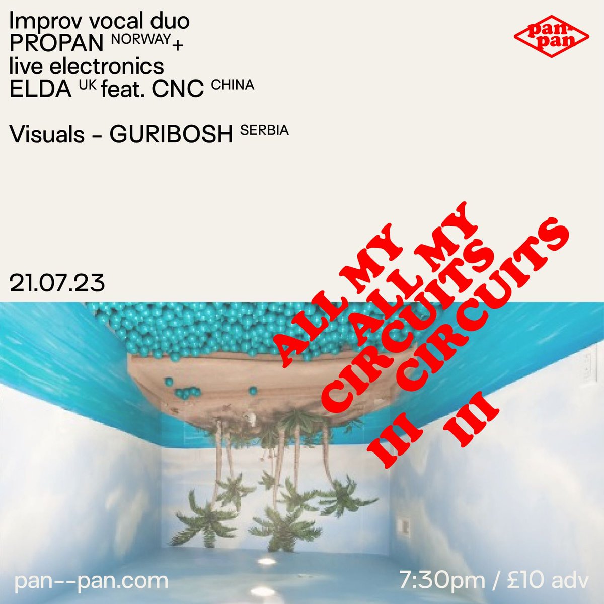 Tomorrow night at Pan-Pan....

A double bill of electroacoustic fun....

Tickets 👇👇👇
 pan--pan.com/product/amc-pr…

<a href="/fizzlebrum/">fizzle</a> <a href="/dudleyevans/">Tony Dudley-Evans</a> <a href="/aarondiazuk/">Aaron Diaz</a>