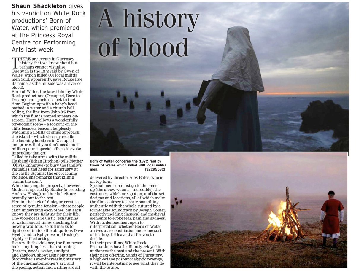 "The film never looks anything less than stunning." A huge thank you to <a href="/GuernseyPress/">Guernsey Press</a> for their review of Born of Water⚔️