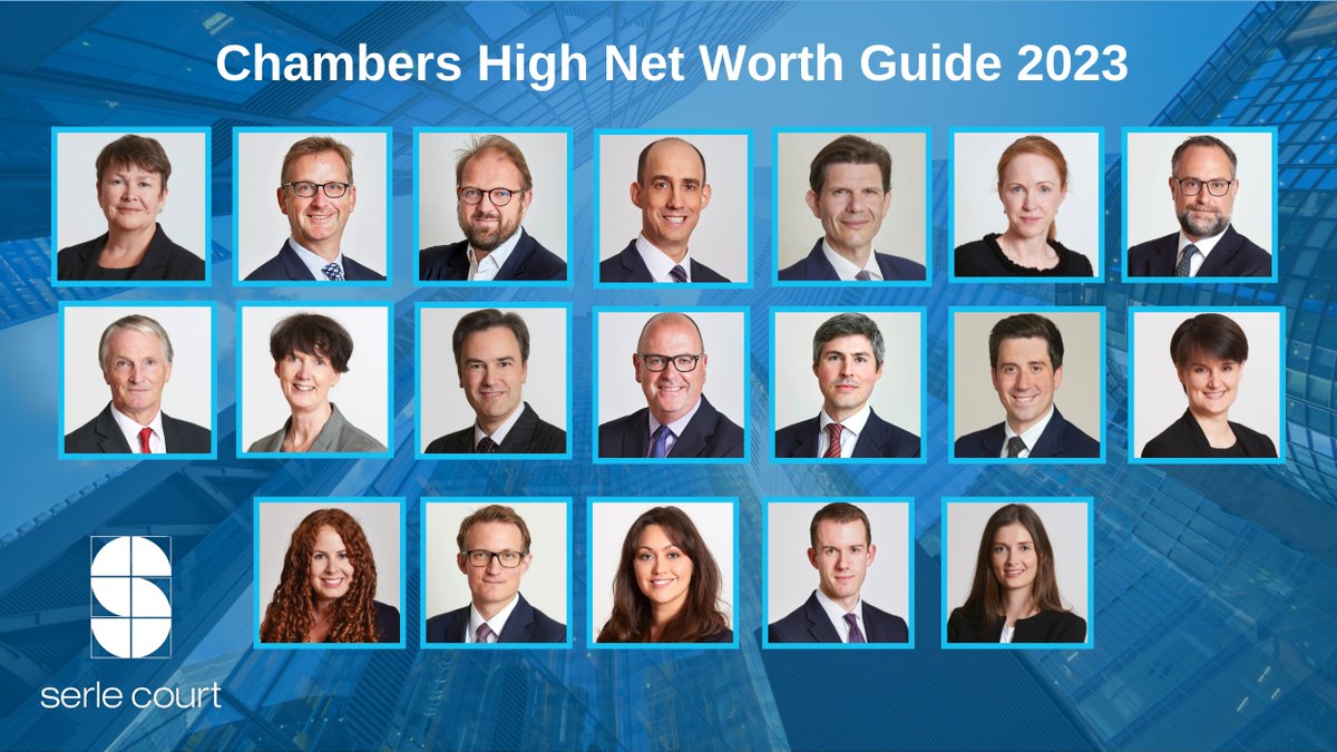 Serle Court has received a Band 1 ranking for Chancery: Traditional in the <a href="/ChambersGuides/">Chambers and Partners</a> High Net Worth Guide 2023. Read Serle Court's chambers review and ranked barrister recommendations here: lnkd.in/evTjnruW
News item: lnkd.in/eRxDcuwt 
#hnw #law