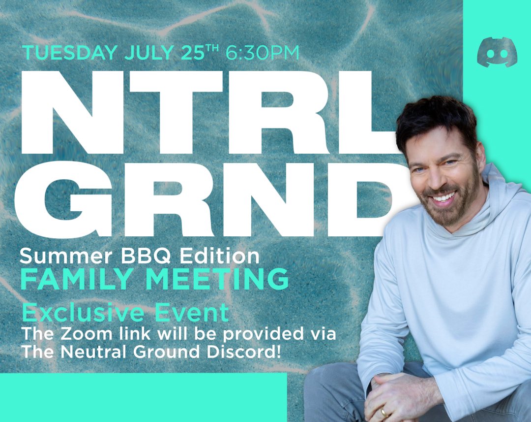 join me on the neutral ground discord for a summer bbq style exclusive family meeting event ￼ 😎 tune in tuesday, july 25th at 6:30pm et. see you there!