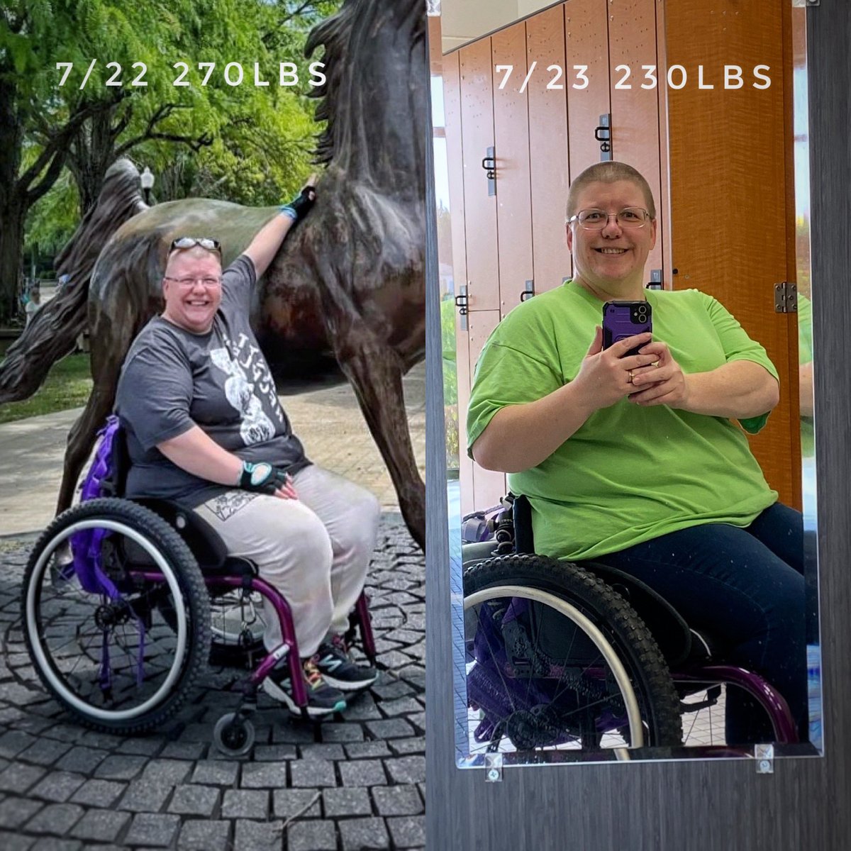 Greenfoley's tweet photo. What a difference a year has made though my weight loss didn’t kick into high gear until April when I evicted my toxic reproductive system. I’m 63lbs down &amp; yo-yo’d from 250-280 for years, I was at 265 in April, this morning I’m at 225. My lowest recorded weight as an adult! https://t.co/feqKRK85n9