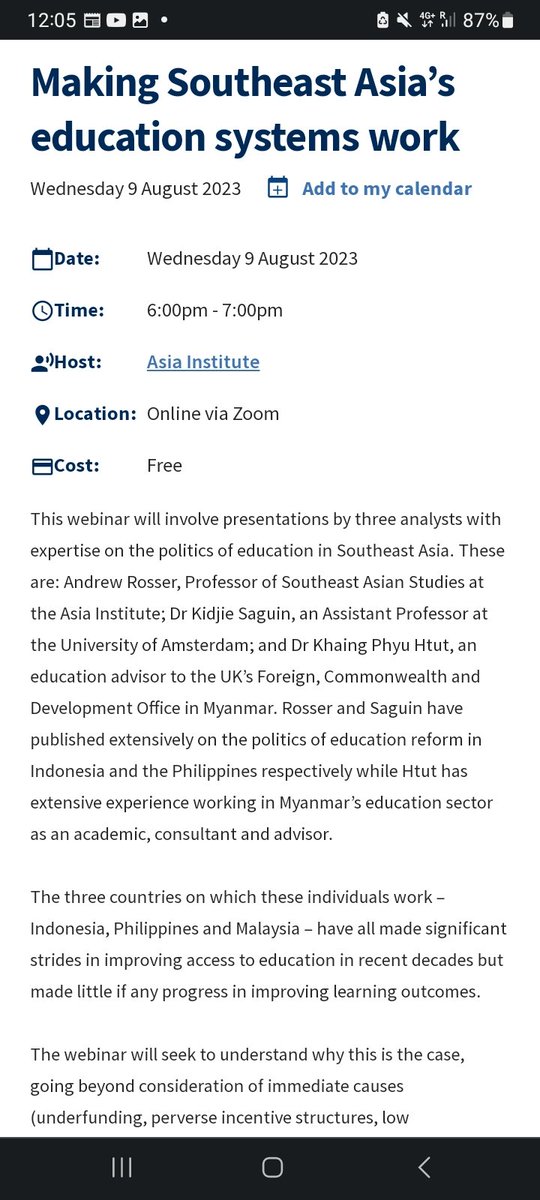 kidjiesaguin's tweet photo. Excited to join this webinar to discuss how and why countries in Southeast Asia are embarking on large scale education reforms 

9 August,  6pm (Melbourne time)

Register here 👉 https://t.co/80jnZkyMvy https://t.co/V6gMyLbW5C