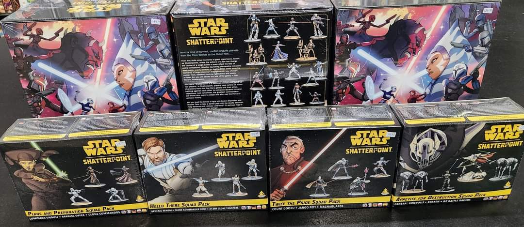 We just recieved more starter sets for Star Wars Shatterpoint!
  
A bunch of us will be playing this Saturday evening from 5-8 if your interested in seeing the game first hand.

#buildpaintplay #IndustrialParkGames #IPG #starwarsshatterpoint #fun #Yeg #miniatures #restock