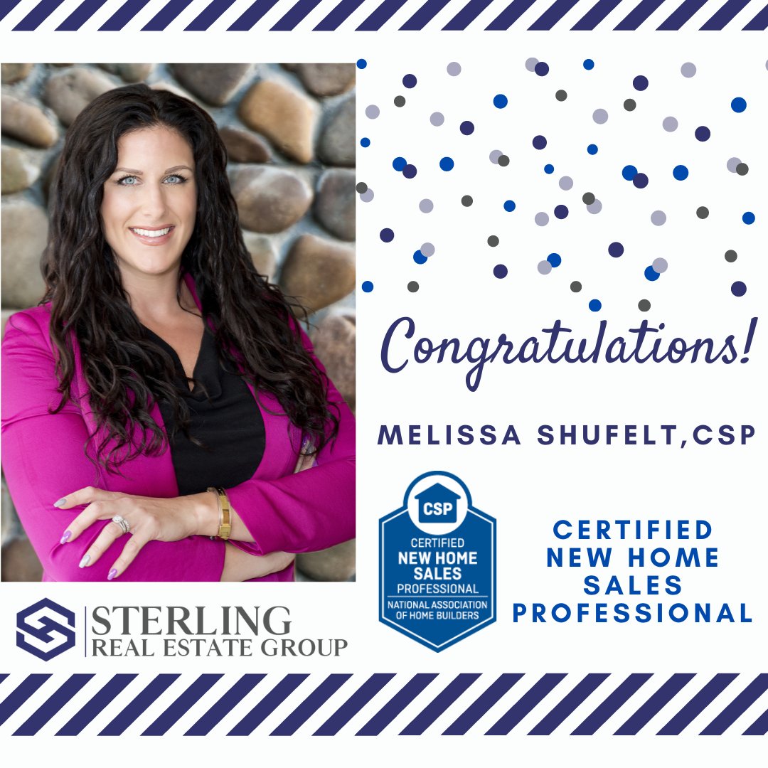 🎉 Congratulations to Melissa Shufelt on earning her CSP designation! This remarkable accomplishment is a testament to her hard work, dedication, and unwavering commitment to excellence in the real estate field.

#newconstructionexperts  #newconstructionspecialist