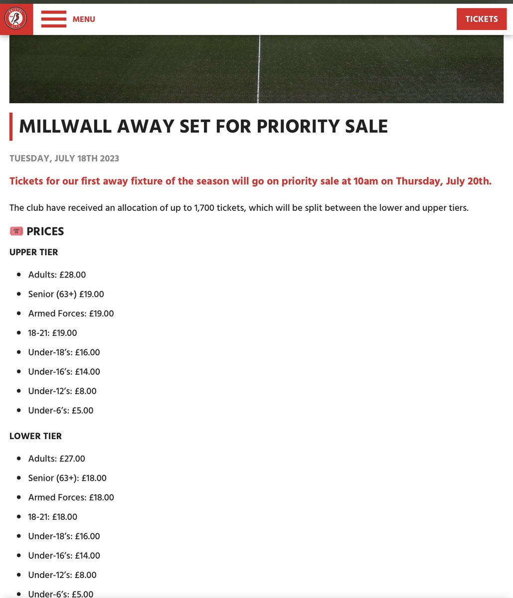 philclarke0170's tweet image. Seeing as these are our away prices we’d lose circa £7 a head on those coming to us but our fans travelling there would save over £20 for adult tickets
