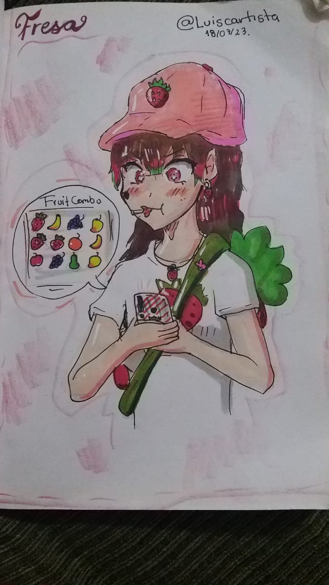 some friends asked me to draw a #Random  drawing of some fruit, I chose #strawberry , how was the result?
