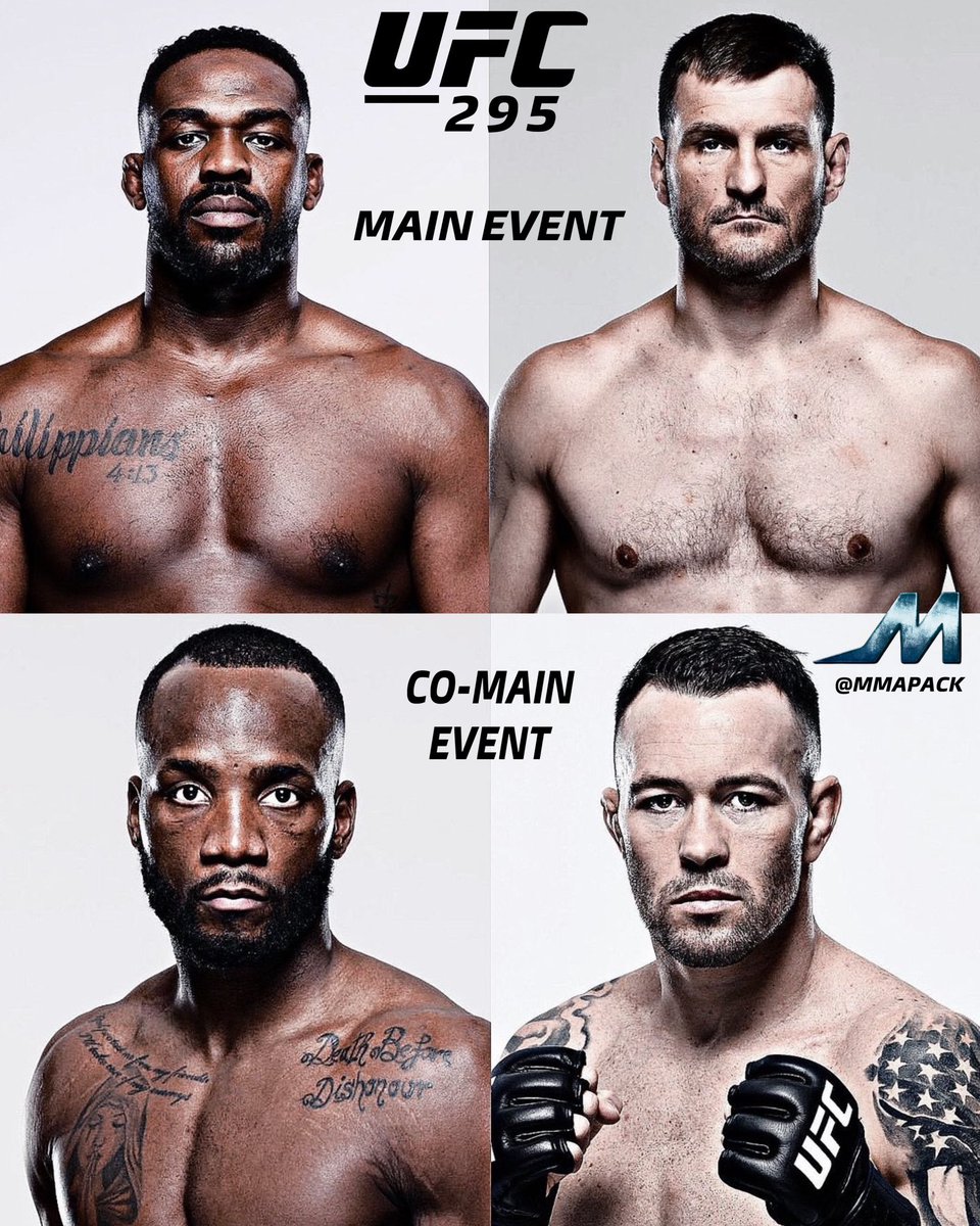 MMAUNCENSORED1's tweet photo. UFC 295 Main and Co-Main Events 🏆🏆🗽 #UFC295 #UFC https://t.co/744DcWINN8