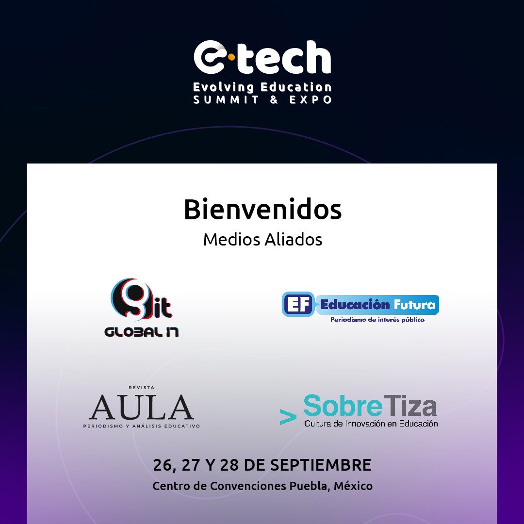 Trazar el camino a a educación tecnológica es una tarea de todos. 🙋🏻‍♂️👩🏻‍💼
Y tener aliados que nos apoyen a hacer historia, nos hace más fuertes. 🔝👨🏻‍💻
Bienvenidos a nuestros nuevos medios aliados🚀: 
👉🏼<a href="/GlobalITMedia/">Global IT</a> 
👉🏼<a href="/EducacionFutura/">Educación Futura</a> 
👉🏼<a href="/RevistaAula/">Revista Aula</a> 
👉🏼<a href="/SobreTiza/">Sobre Tiza</a>