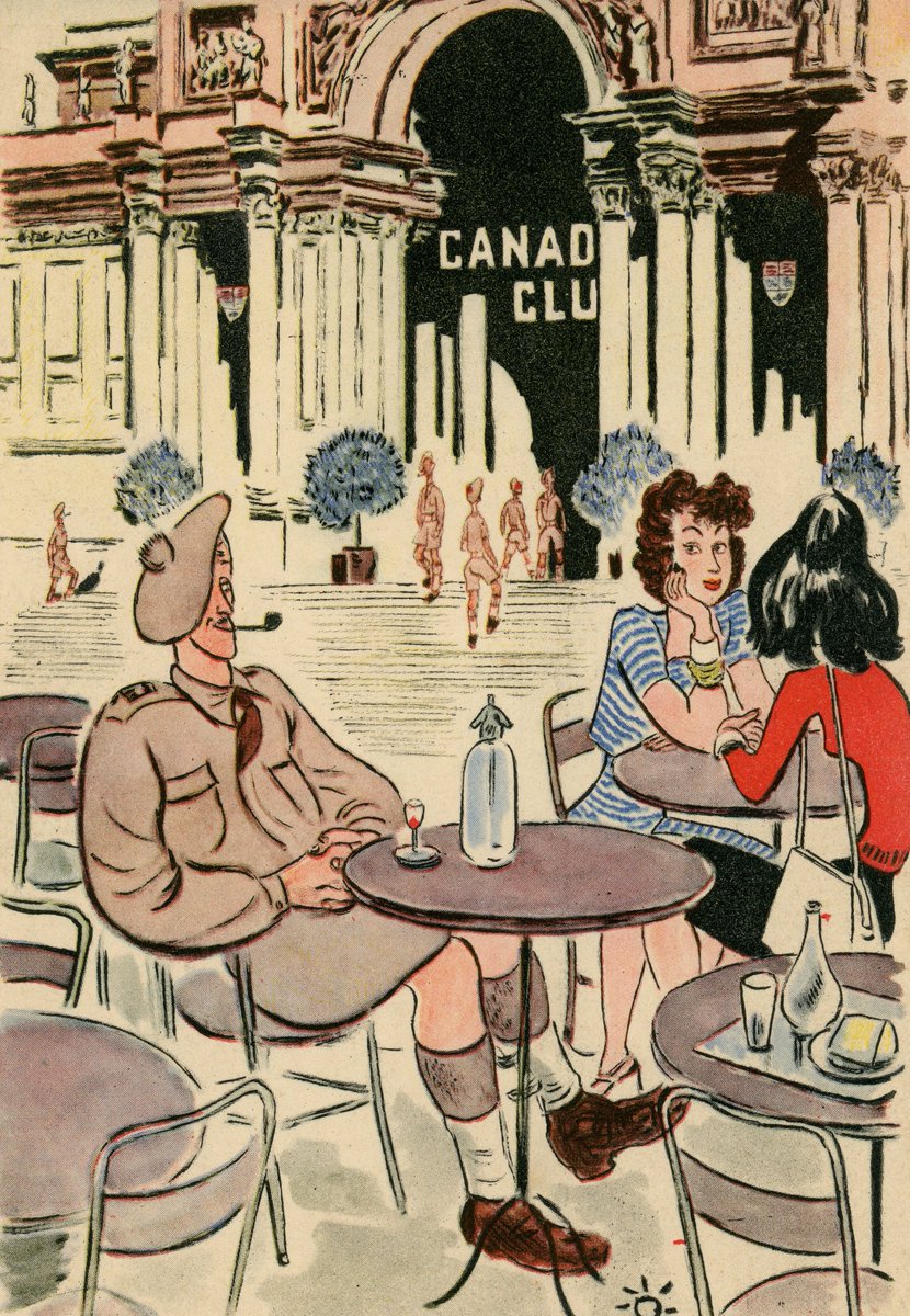 CanMilPostcards's tweet photo. 1945 postcard from the #Canada Club for service members in Rome, #Italy. https://t.co/EJwijeJEzp