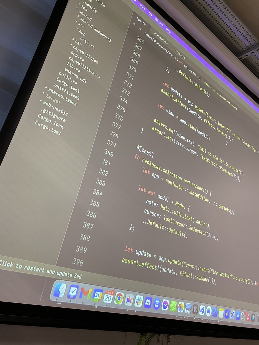 it was great to see @zeddotdev in action at the @RustLondon_ #rustlang meetup used by @charypar! a lot of love for zed! ❤️