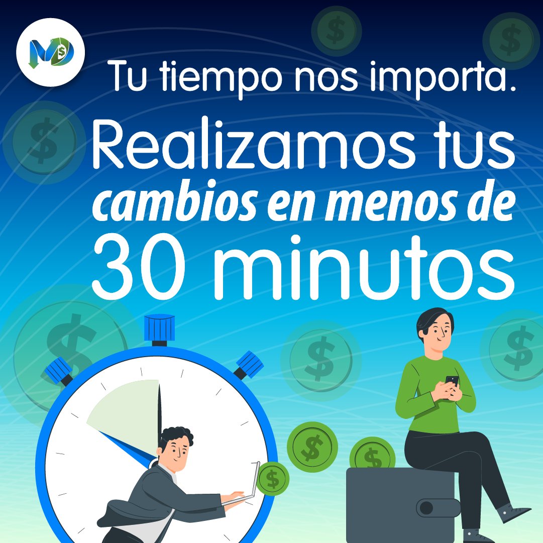 appmonitordolar's tweet photo. ¿Sabías que en Monitor Dolar Wallet tu tiempo es nuestra prioridad? ⏰💱 Realizamos tus cambios de moneda en menos de 30 minutos, para que no pierdas ni un segundo de tu día.

#monitordolarwallet #dolaresabolivares #cambiopaypal https://t.co/o8f3zDBvSW