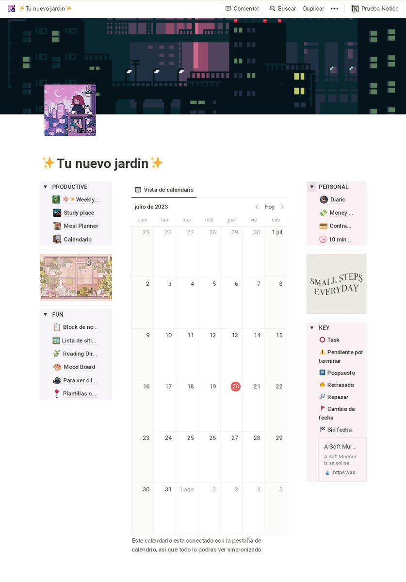 GatoConAlergia's tweet image. Hice mi primera plantilla en Notion y está tan bonita que la quiero compartir con ustedes (abajo dejo el link) 😊

#Notion #notionapp #notiontemplates