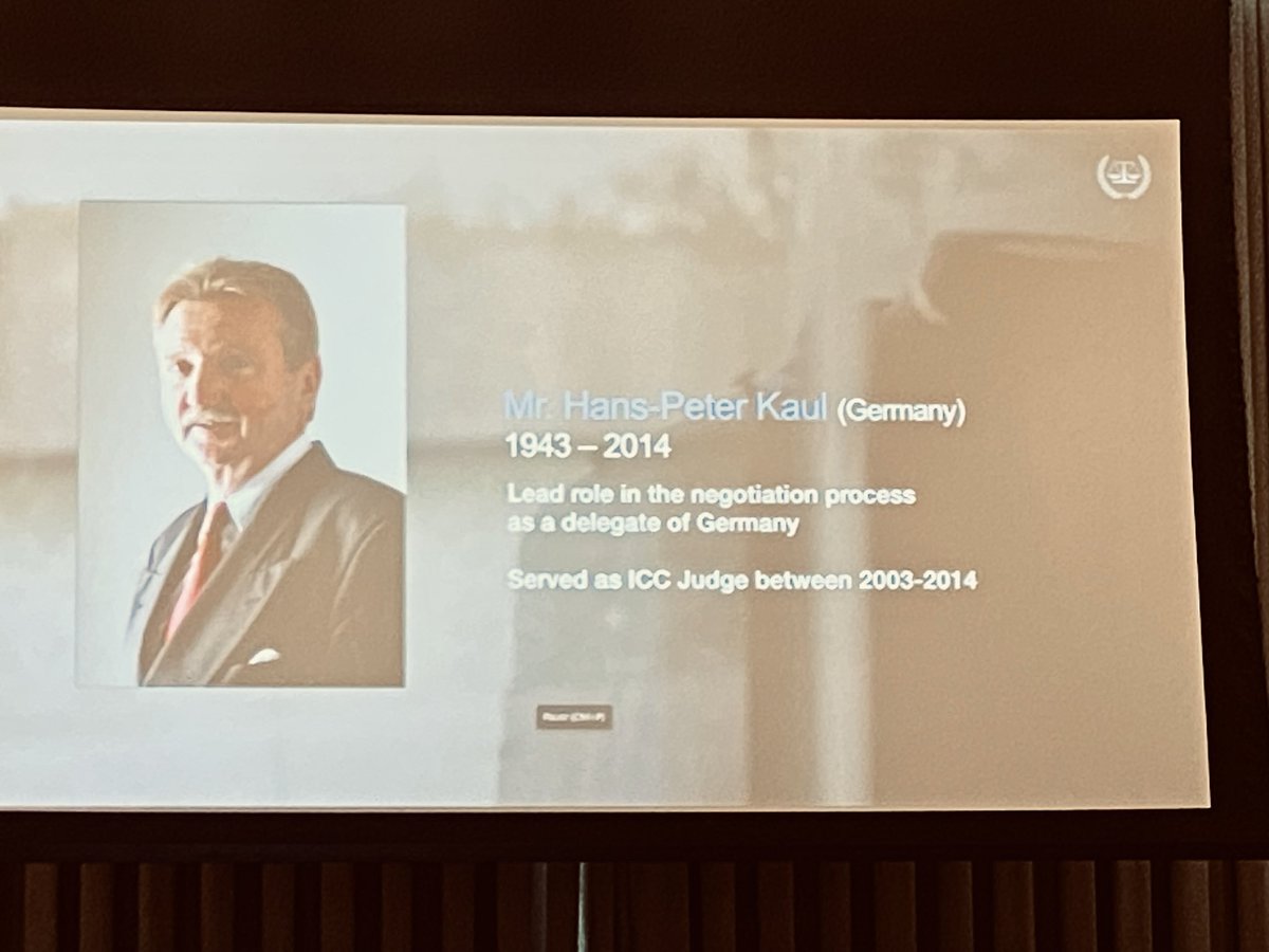 GermanyOnIntLaw's tweet photo. Celebrating #RS25, we are also gratefully remembering Hans-Peter Kaul who passed away nine years ago. We pay tribute to him as the Head of the German delegation in the Statute negotiation process and subsequently first German ICC Judge https://t.co/hBnqstHbYi https://t.co/Ln7NxqwTAl
