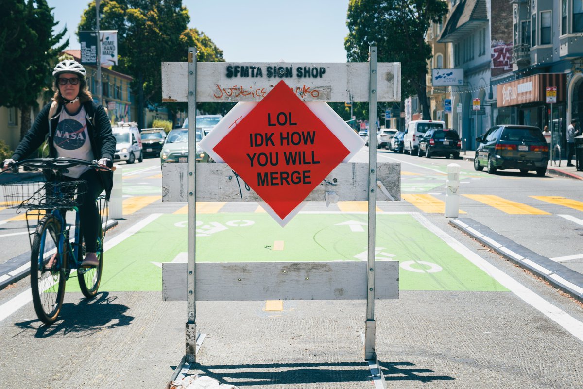 I like knowing that I might need some luck turning right on green from my tiny square when cars have a green light right next to me. It's also nice to be prepared about confusion merging off the end of the bike line at 23rd St. while there's oncoming traffic.