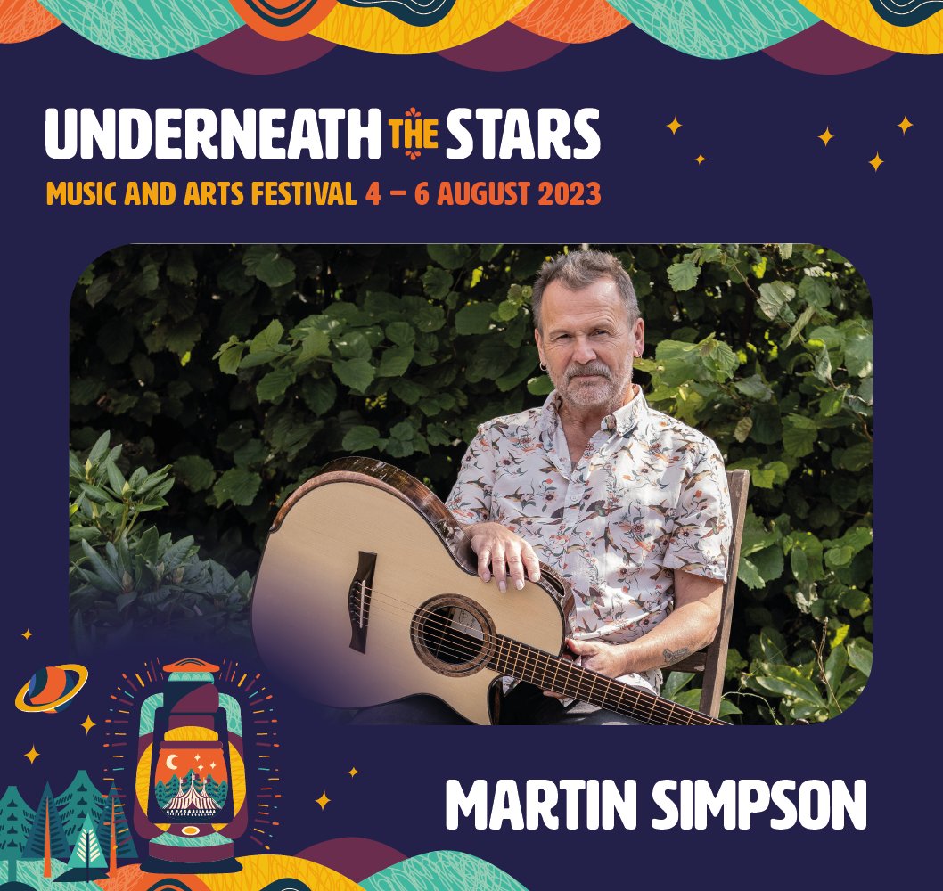 We're delighted to welcome the talented Martin Simpson to our line-up, one of the best guitar players in the world & known for his remarkable solo performances. 🎸😁👏 Martin replaces David Keenan who, unfortunately, is no longer able to appear. 🎪🫶 @msimpsonian #utsf2023
