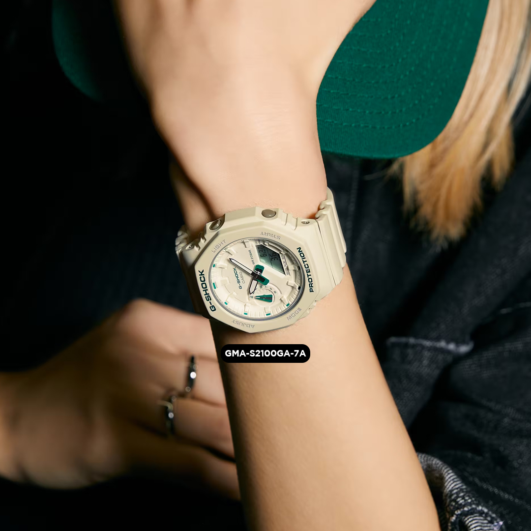 Green Accent, com design compacto e muito estilo #GShockParaElas 
Preço Sugerido: R$999,00

Acesse:
gshock.casio.com/br/products/wo… 

#GShock #GShockBrasil #GShockBR #CasioRelogios #CasioGShock #GShockLover #Relogios #GShockParaElas #GShockFeminino #Moda #AcessoriosModa #GMAS2100