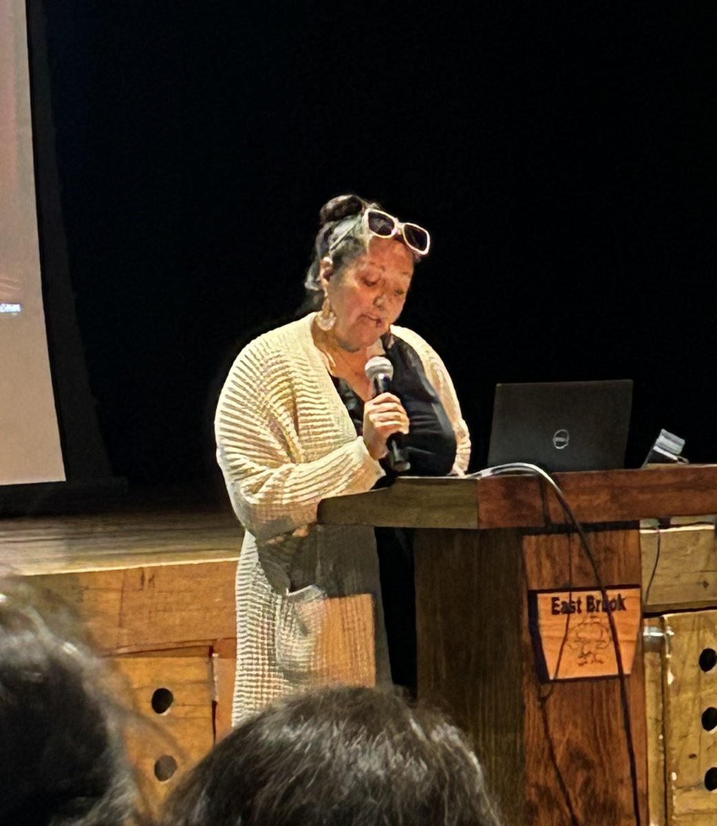 irene_pierides's tweet photo. The wonderful Rebecca Tell sharing her writing at #parsum23 #inourstudentsshoes ⁦@grpssupt⁩ https://t.co/HxJddN2U8V