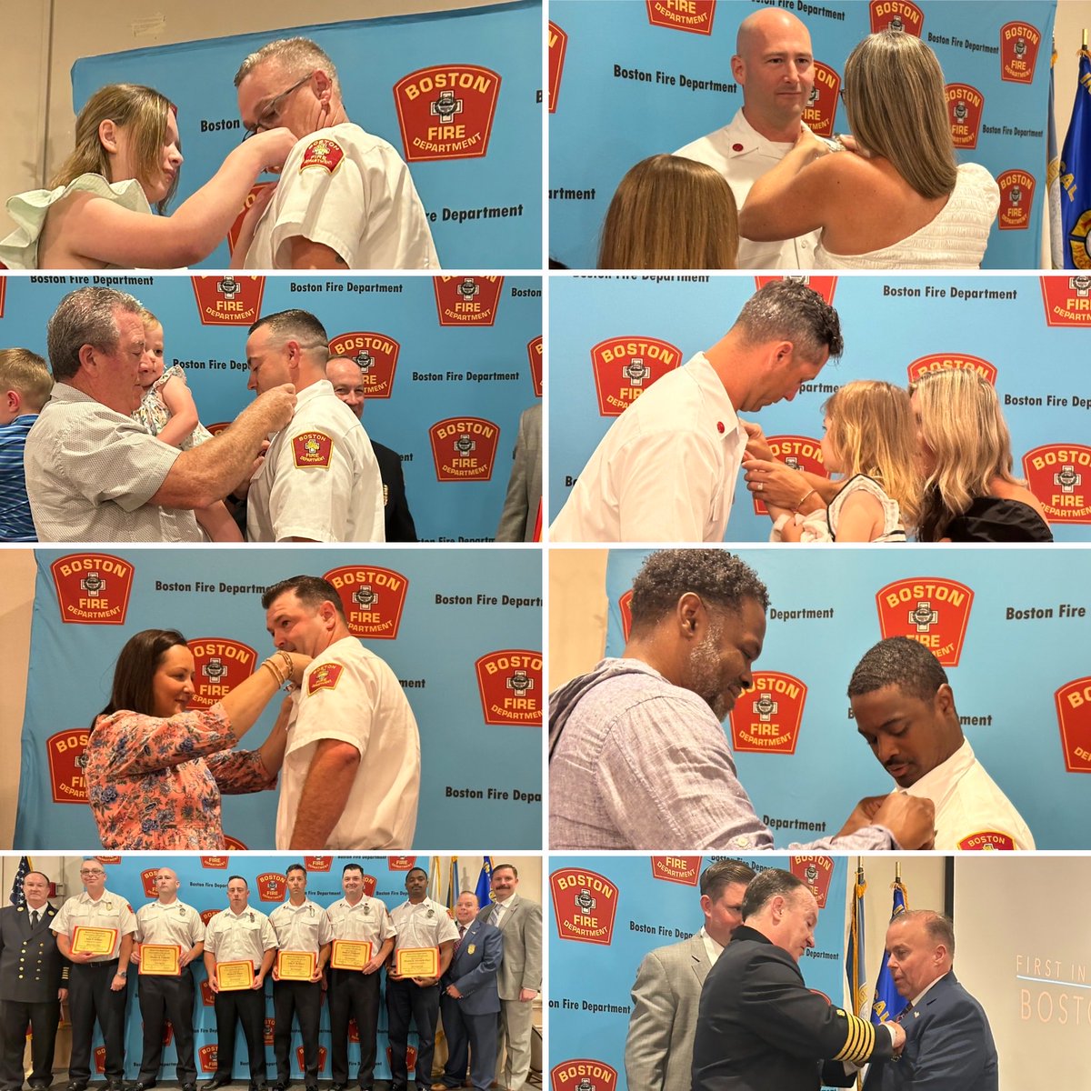 BostonFire's tweet photo. Congratulation to District FireChief Sean Gibbons, Captain Thomas Connelly, Lieutenants Michael Souza, John McManus, James Fitzgerald, and Dwaine Devonish-Daye  who were all promoted today. We also appointed a new Deputy Commissioner of Finance Kevin Coyne https://t.co/pi6j1PKb24
