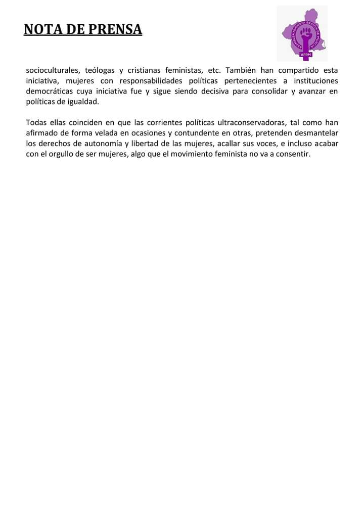¿Por qué #Votar a la izquierda este #23J ?
Desde esta Asamblea nos adherimos al manifiesto "13 razones feministas para votar izquierda este #23J " creado por #MujeresFeministas de todo el territorio ante el peligro que representa que gane la derecha y ultraderecha en nuestro país
