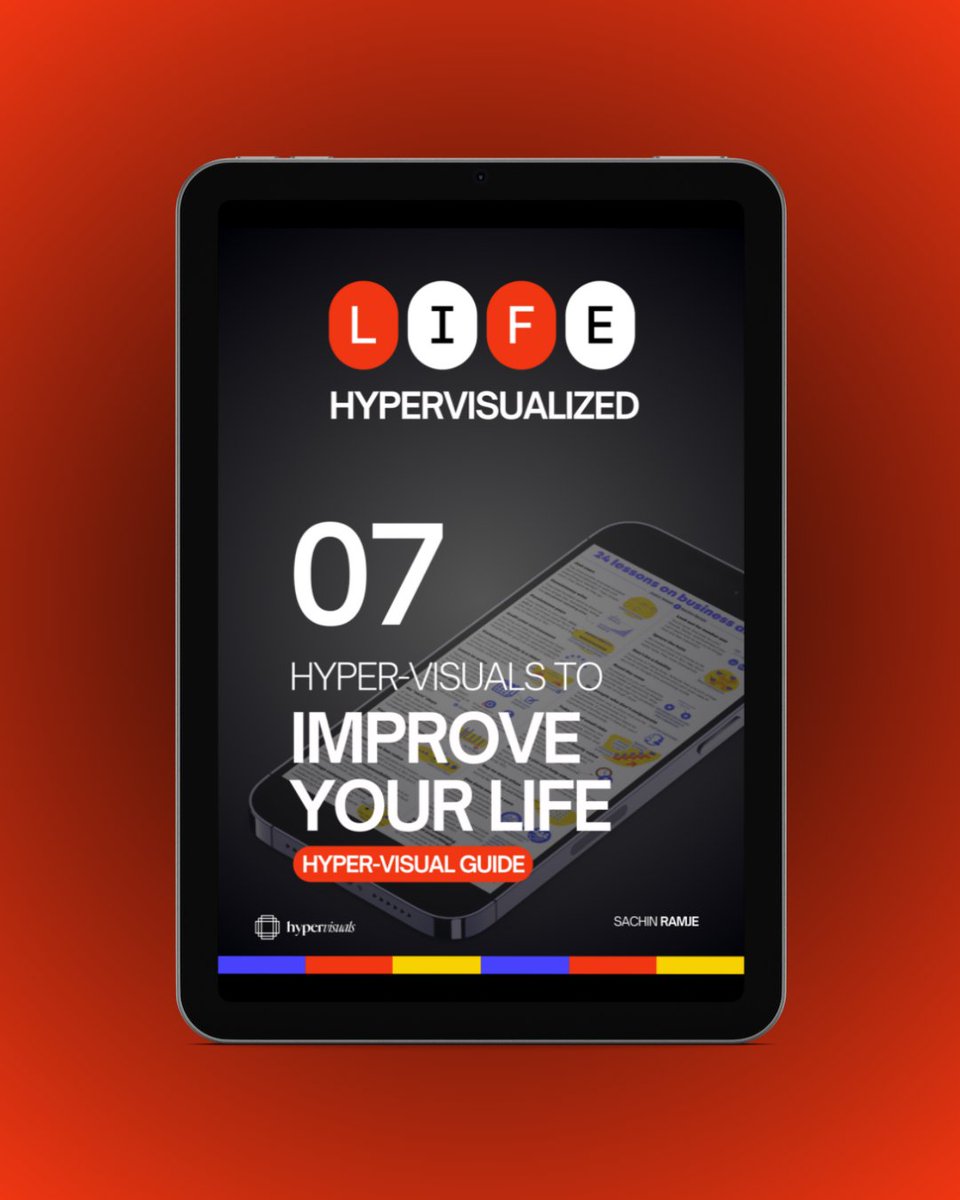 SachinRamje's tweet image. The ‘Hyper-Visualised Guide To Life’ is ready!

Inside are 7 hyper-visuals on:
• Mental models
• Minimalism
• Happiness
• Philosophy
• Elimination
• Success
• Reality

(Worth $9.99)

But FREE if you:
📷Like &amp;amp; RT
 📷Comment “life”

(must be following to DM) (24 hours left)