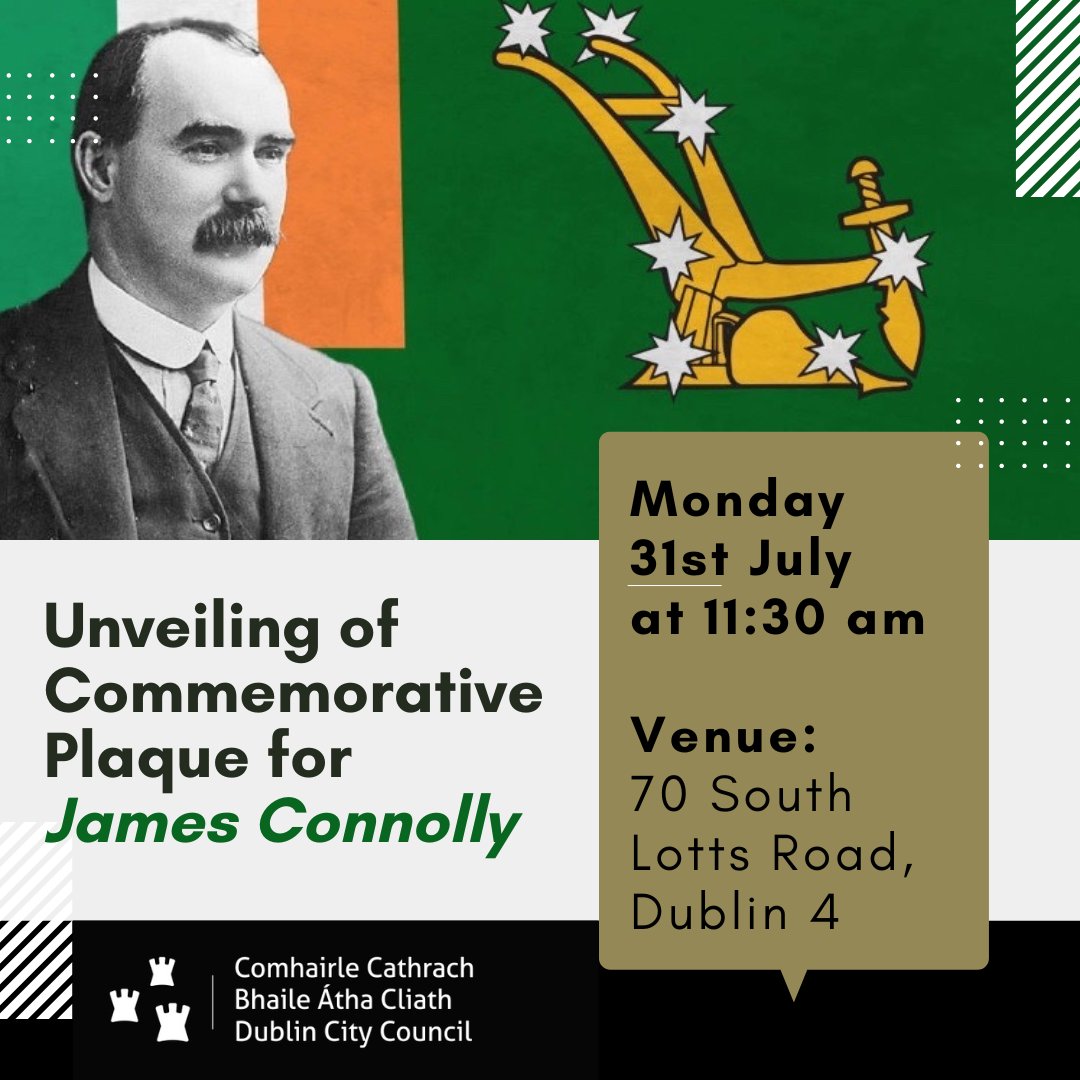 Monday 31 July at 11:30am, South Lotts Road Dublin. I'll be saying a few words at this. There'll be music as well . All welcome!