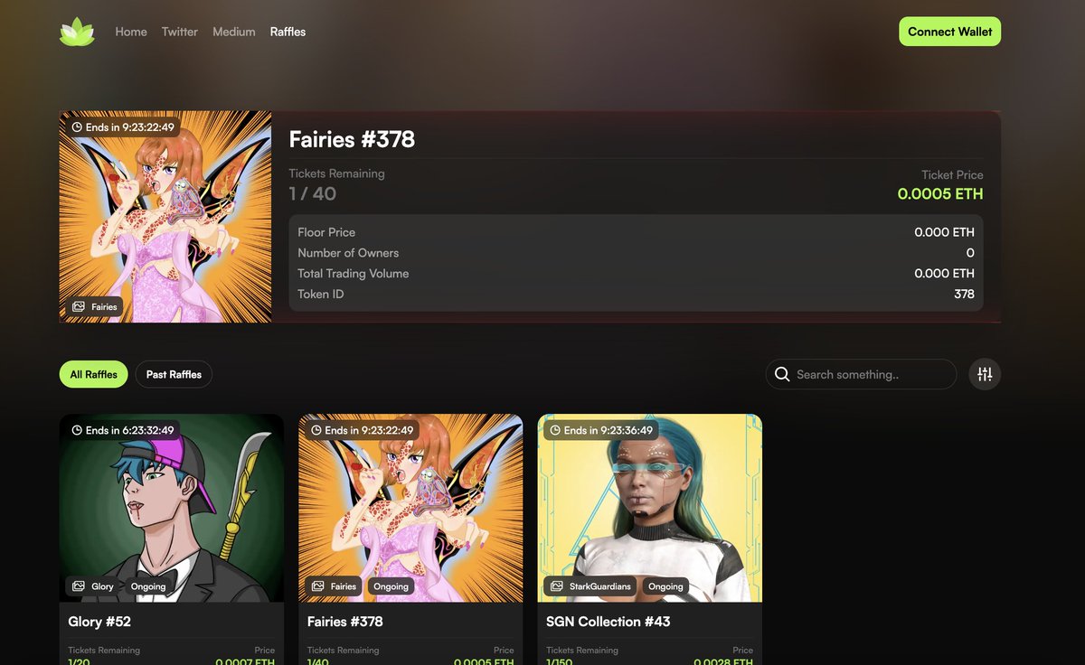 Exciting times ahead! 💫
Lotus has officially launched on the #starknet mainnet!🚀

Create and participate in raffles⚡️and stand a chance to win big! 🎁

Who's ready to own a unique <a href="/StarkNetFairies/">Fairies 🧚‍♀️</a> 
NFT for an incredible price of just 0.94 USD?

Don't miss this opportunity – act