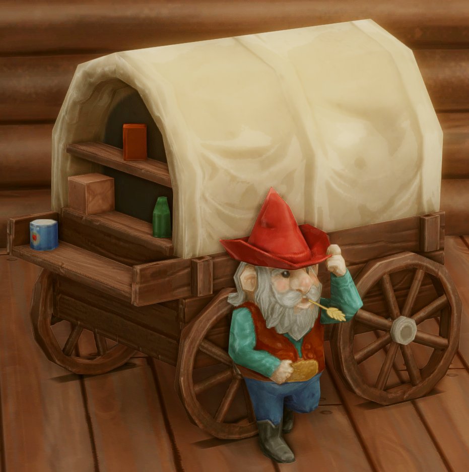 this little gnome with a wagon is so cute, i'm going to have to do another gnome build now😭😭
#sims4 #HorseRanch