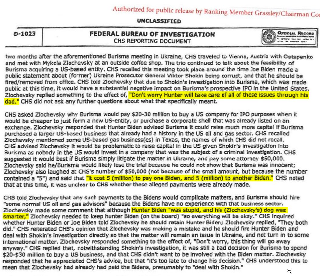 Burisma's CEO said, "It cost 5 (million) to pay one Biden, and 5 (million) to another Biden," to fire the prosecutor investigating Burisma.

"Hunter will take care of those issues through his dad."

Although Hunter "was stupid, and his dog was smarter."

x.com/KanekoaTheGrea…