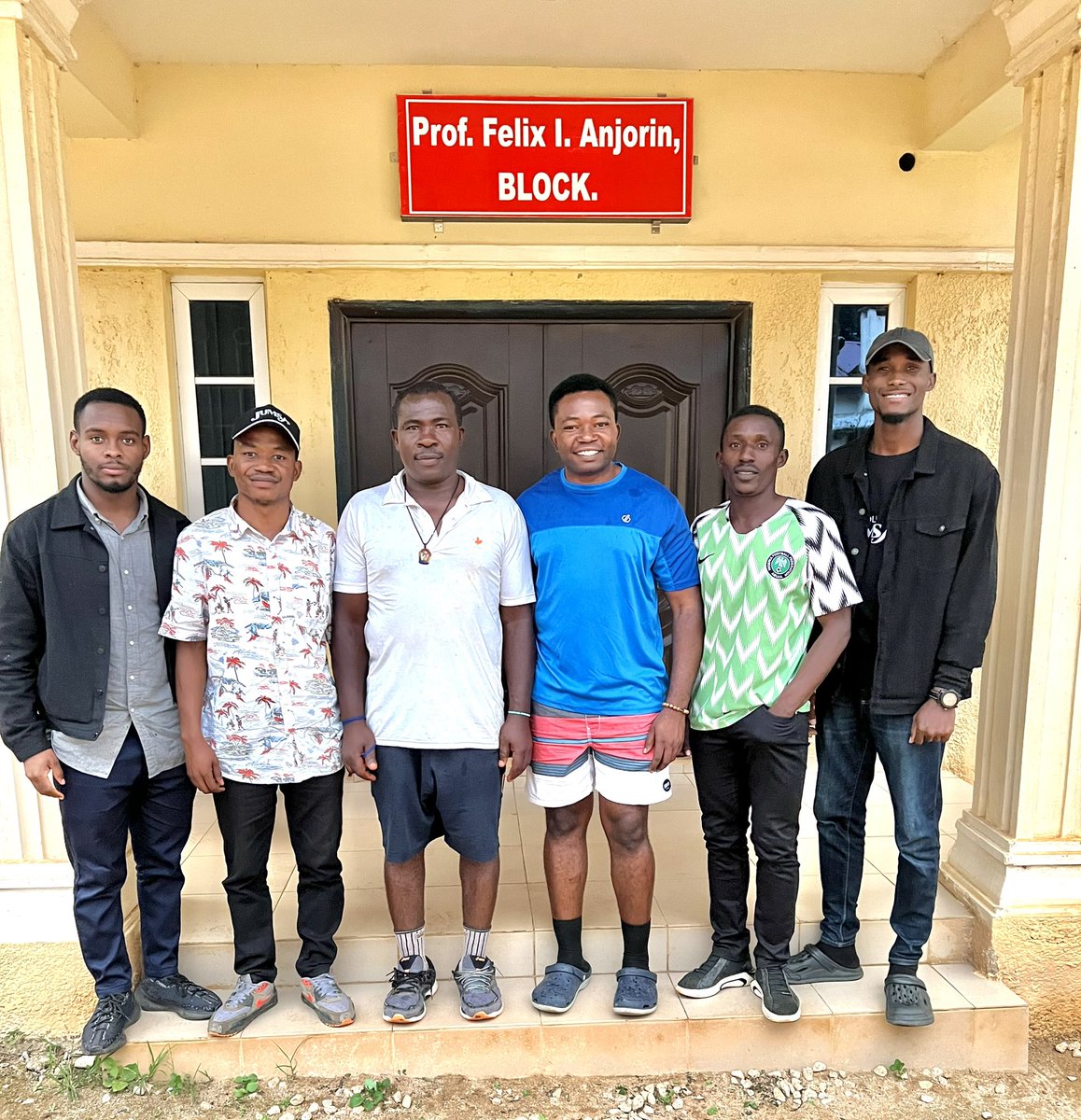 Cmr. Plangji (Former NIMSA Vice President), Cmr Victor Matabof (JUMSA President), our international referee, my humble self, Amos Gyang (Plateau United player), Cmr Oscar (JUMSA DOS) . Our sincere appreciation for honoring this great day. God bless you all richly 🙏🏾. 

BFL, 2023.