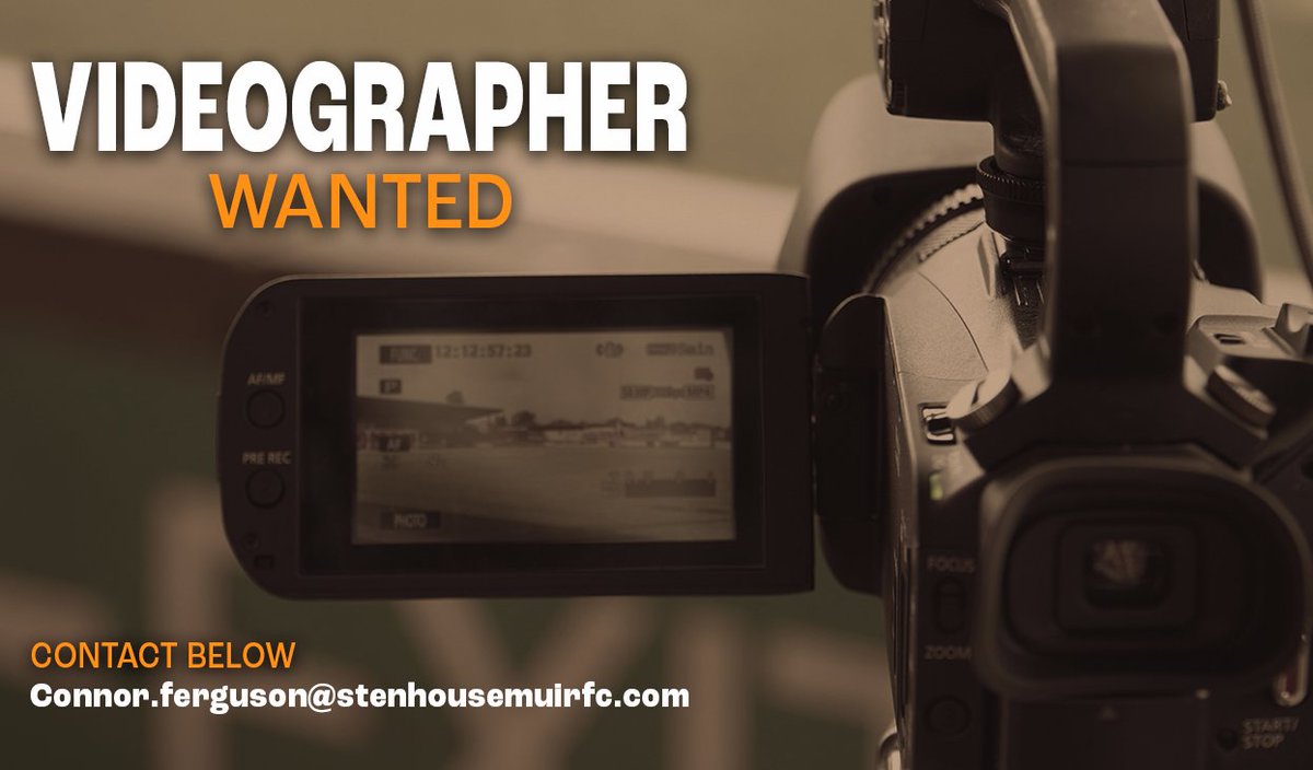 𝗩𝗜𝗗𝗘𝗢𝗚𝗥𝗔𝗣𝗛𝗘𝗥 𝗥𝗘𝗤𝗨𝗜𝗥𝗘𝗗

We're looking for a videographer to join our team to record home and away matches 

Take a look at the details here - bit.ly/SFC-Videograph… and if you fancy more info or just a chat, please contact Connor.Ferguson@stenhousemuirfc.com