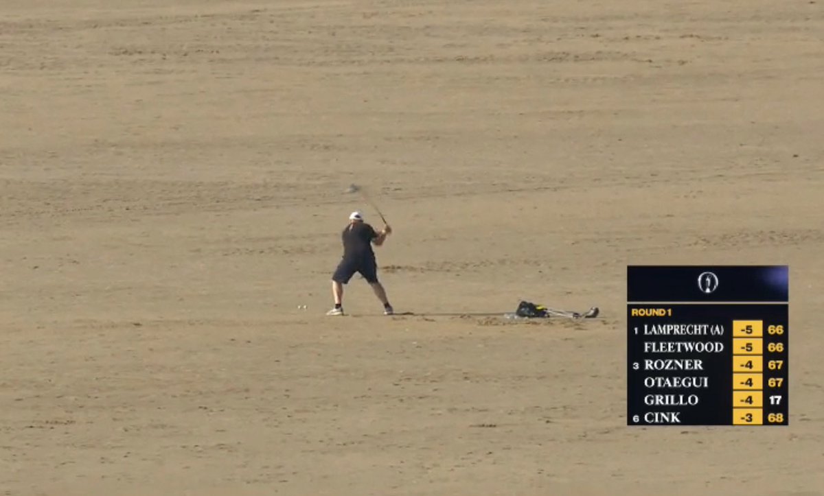 This is what happens when you’ve lost your reputation. Patrick Reed banished from driving range at #OpenChampionship & forced to practice on the beach at #RoyalLiverpool https://t.co/CViwsSf2cU