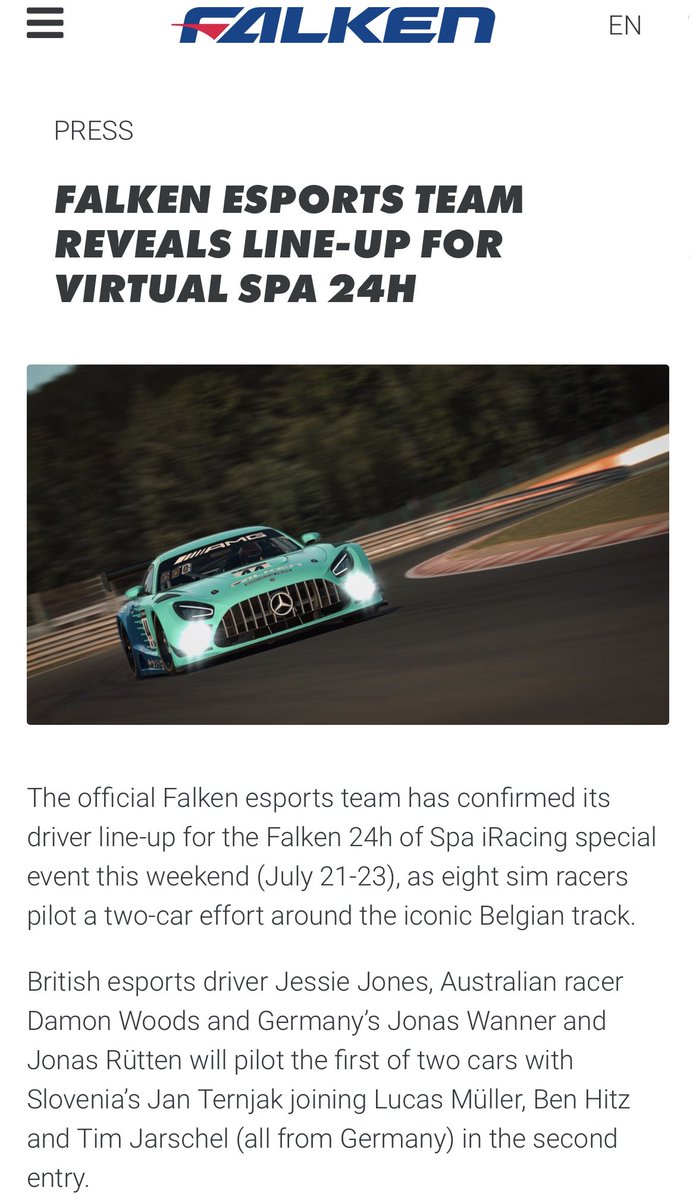 Spa 24h this weekend! Driving for @FalkenTyres 🤙🔥