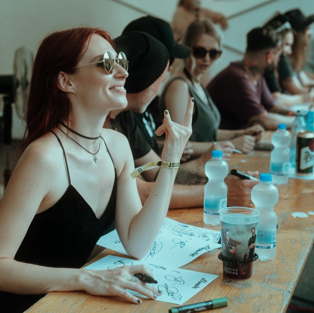 eluveitie's tweet image. Feeling the good vibes after an amazing signing session at the Masters Of Rock! Thank you to everyone who stopped by and supported us - now show some love and comment below so we know you were there! 🤘

#eluveitie #mastersofrock

📸 by Manuel Schütz