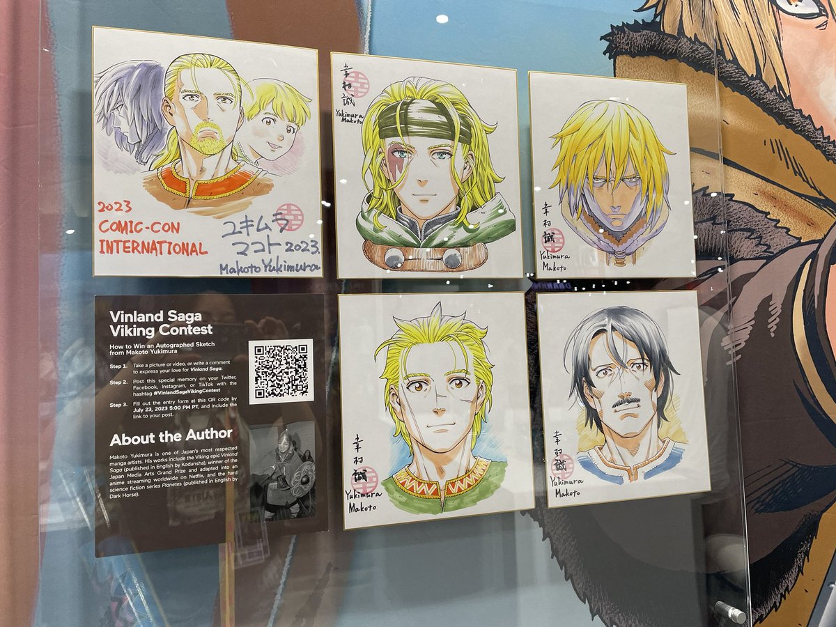 ippoddity's tweet photo. Amazing art by Yukimura at the Kodanaha booth at SDCC! #VinlandSagaVikingContest https://t.co/SG4LAClH9r