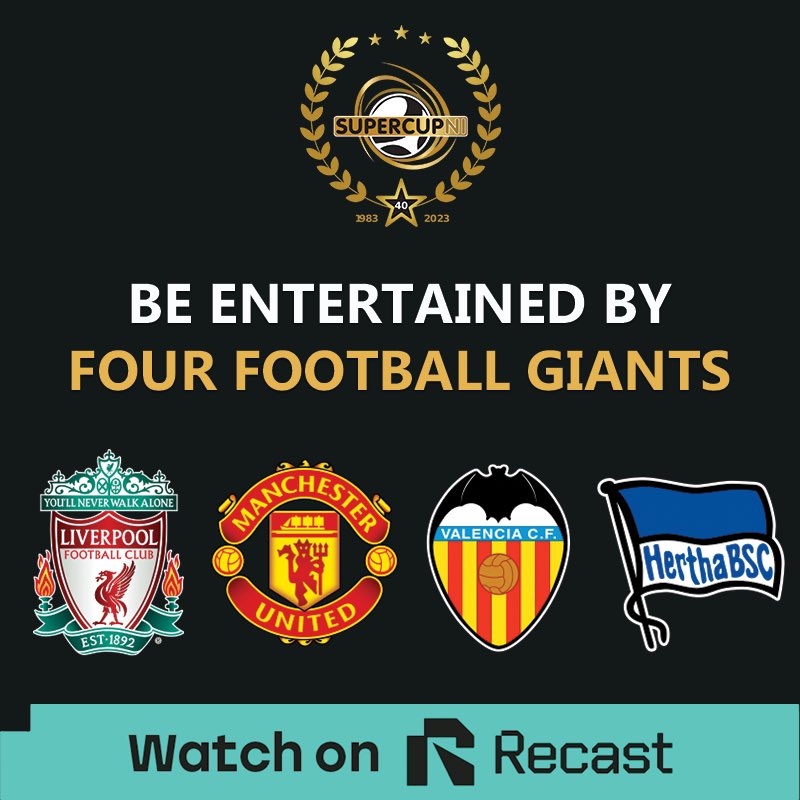 📺 Watch #SuperCupNI exclusively on @RecastTV ⚽️
