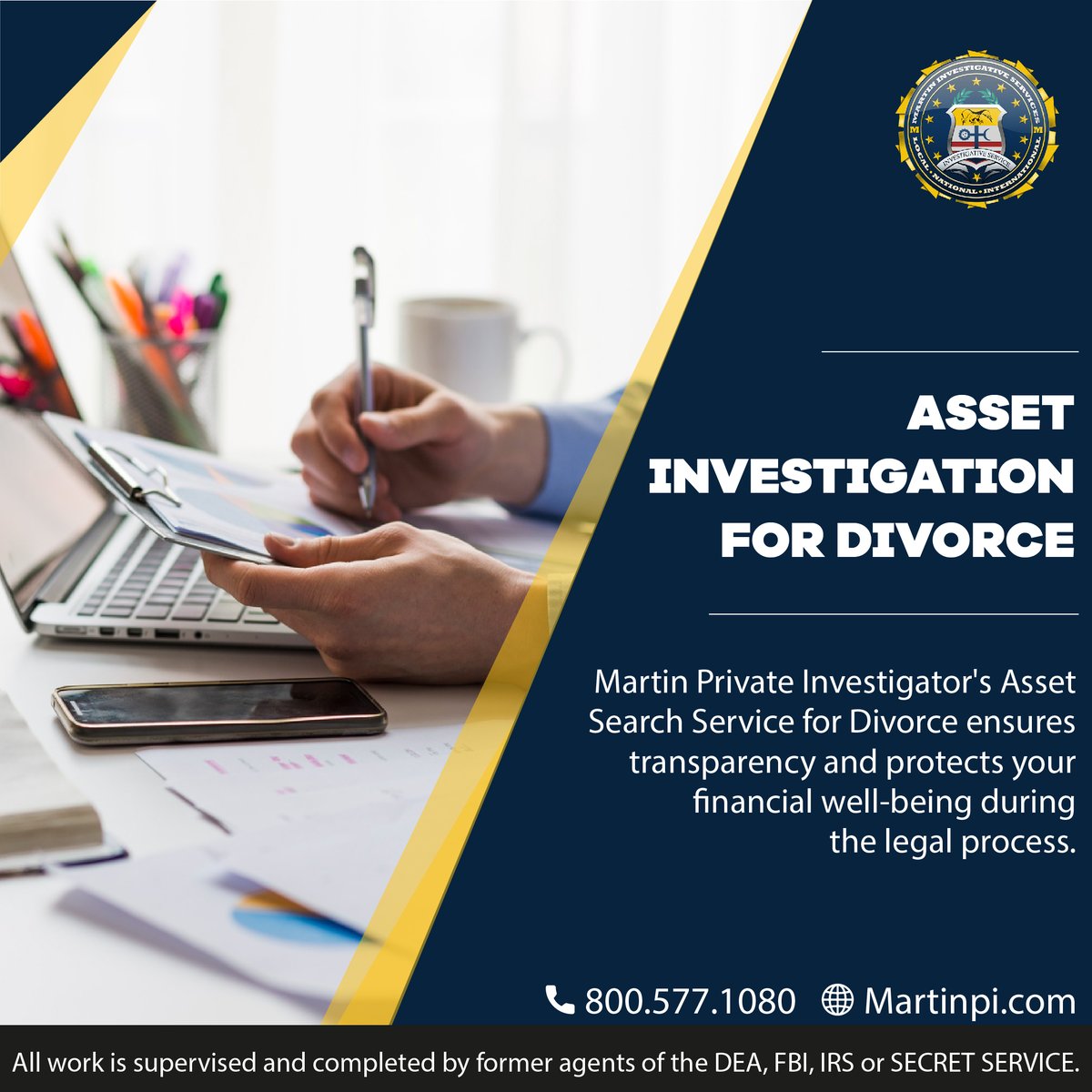 Martin Private Investigator's Asset Search Service for Divorce ensures transparency and protects your financial well-being during the legal process. Let us protect your financial future. 🕵️‍♂️

If you have questions or wish any matter clarified, please contact us.😊

#USA