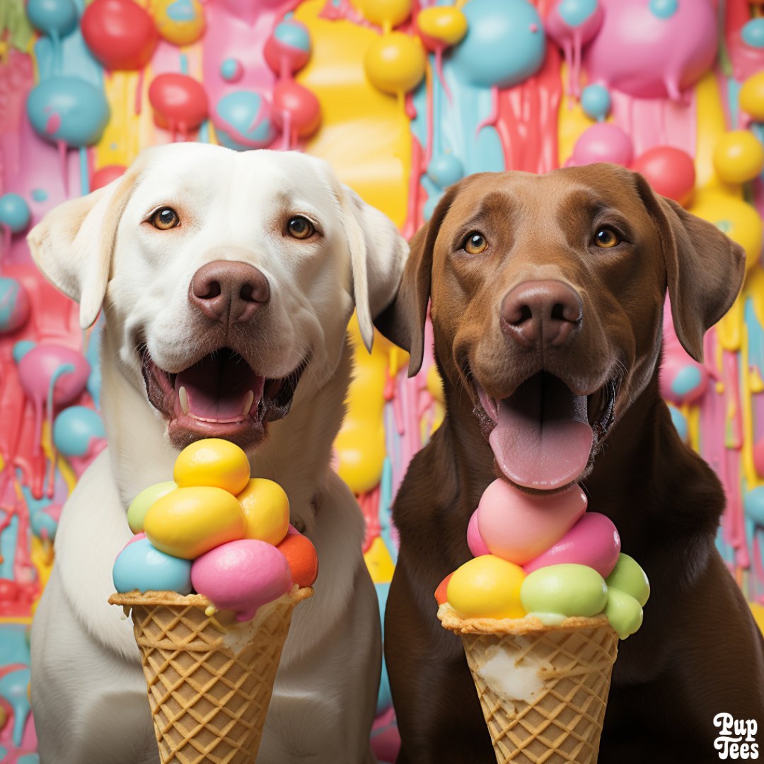 Canine chaos meets brain freeze! These pups are on a mission to devour every ice cream cone in sight. 😂 🍦 🐶 #IceCreamBuddies #BrainFreezeBuddies #DogsOnSugarHigh #CandyFactory