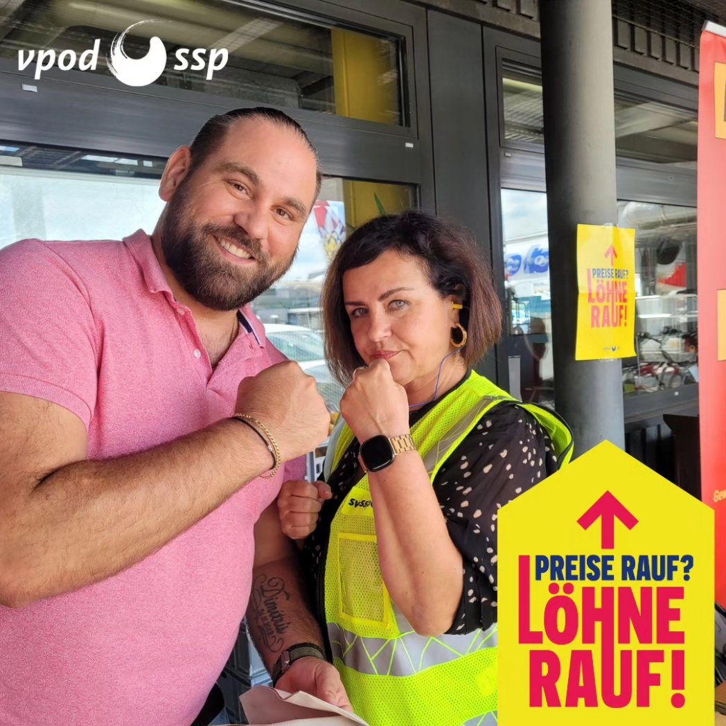 Mit dem #VPODLuftverkehr auf der #Ramp heute. 

Der Auftrag unserer Mitglieder für die #Lohnverhandlungen ist klsr: Es braucht spürbare Lohnerhöhungen im Jahr 2024 📈  
#preiseraufloehnerauf 
#lohnherbst #flughafenzh #bodenpersonal #teuerung