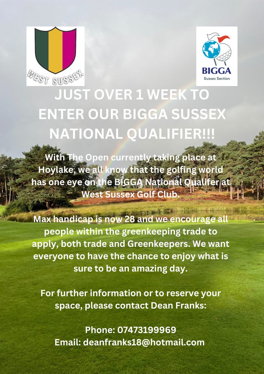 Bigga_Sussex's tweet image. ENTRY CLOSING SOON!!!

With limited space remaining, please get in contact and get involved ⛳️💪🏌️‍♀️🏌️🏌️‍♂️🏆

If you could like, share and inform others to raise awareness of this event. We would be really grateful 😇

Wednesday 16th August 
@westsussexgolf 
13:00 - 16:00
£40