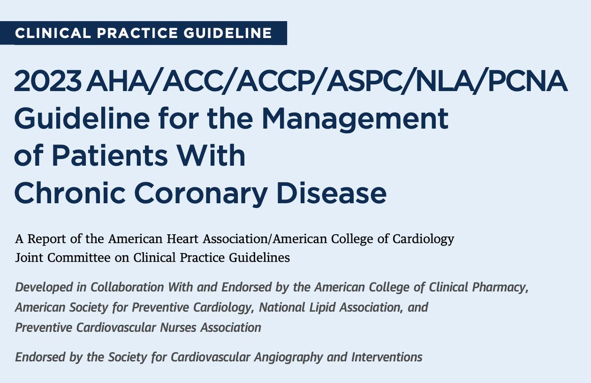 Three notable class 3 recommendations against routine periodic testing in asymptomatic CCD patients from AHA/ACC guidelines:
1) no benefit with coronary CTA or stress testing 
2) no benefit of periodic assessment of LVEF
3) harm with coronary angiography
jacc.org/doi/10.1016/j.…