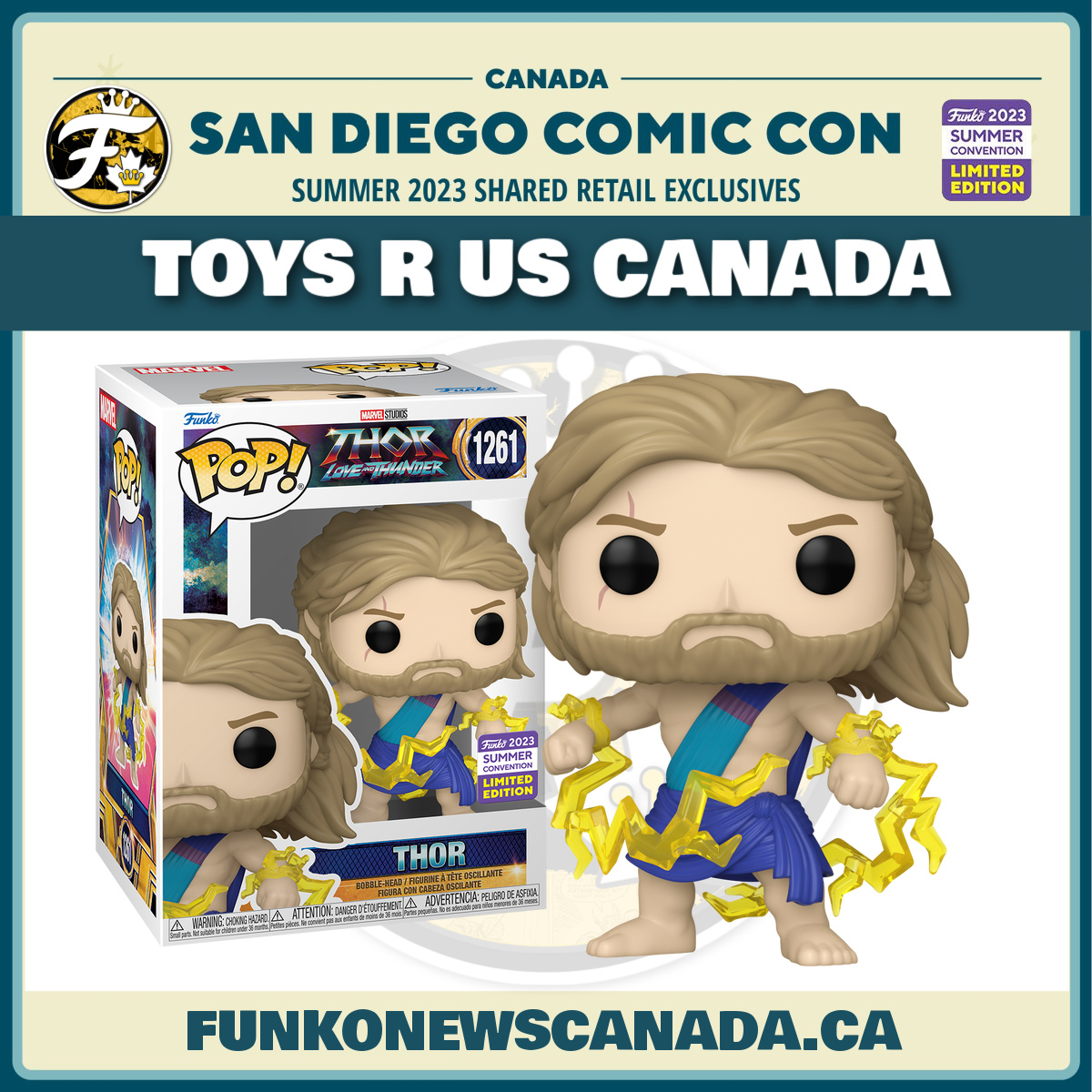Landing Now In-Store at Toys R Us Canada

Funko Pop! Marvel: Thor Love and Thunder - Thor - 2023 Summer Convention Shared Exclusive

Note: Not all TRU locations will receive the same stock or at the same time. Check your local TRU for availability and selection.

Thanks to… https://t.co/sbOKXEG7OM https://t.co/zeST3afPre