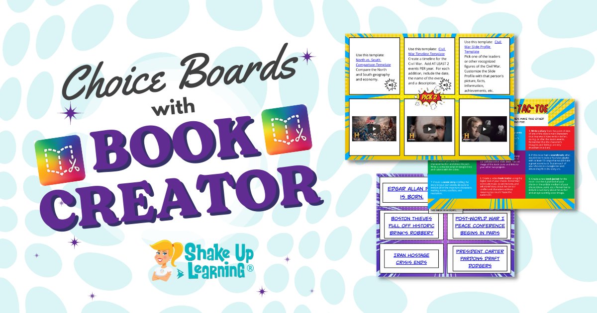 TCEA's tweet photo. Have you tried using @BookCreator to create CHOICE BOARDS?!?
https://t.co/8Vmecm5RIL via @shakeuplearning
#k12 #teachertwitter #learning https://t.co/PrHc6K7OjQ