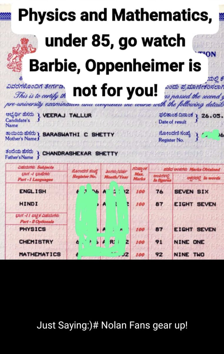 Veeraj Shetty (@veerajshetty) on Twitter photo #ShareyourPhysicsScore, Oppenheimer Fans <a href="/timesofindia/">The Times Of India</a> <a href="/DeccanHerald/">Deccan Herald</a> <a href="/RobertDowneyJr/">Robert Downey Jr</a> :) #ShareyourPhysicsScore, Oppenheimer Fans <a href="/timesofindia/">The Times Of India</a> <a href="/DeccanHerald/">Deccan Herald</a> <a href="/RobertDowneyJr/">Robert Downey Jr</a> :)