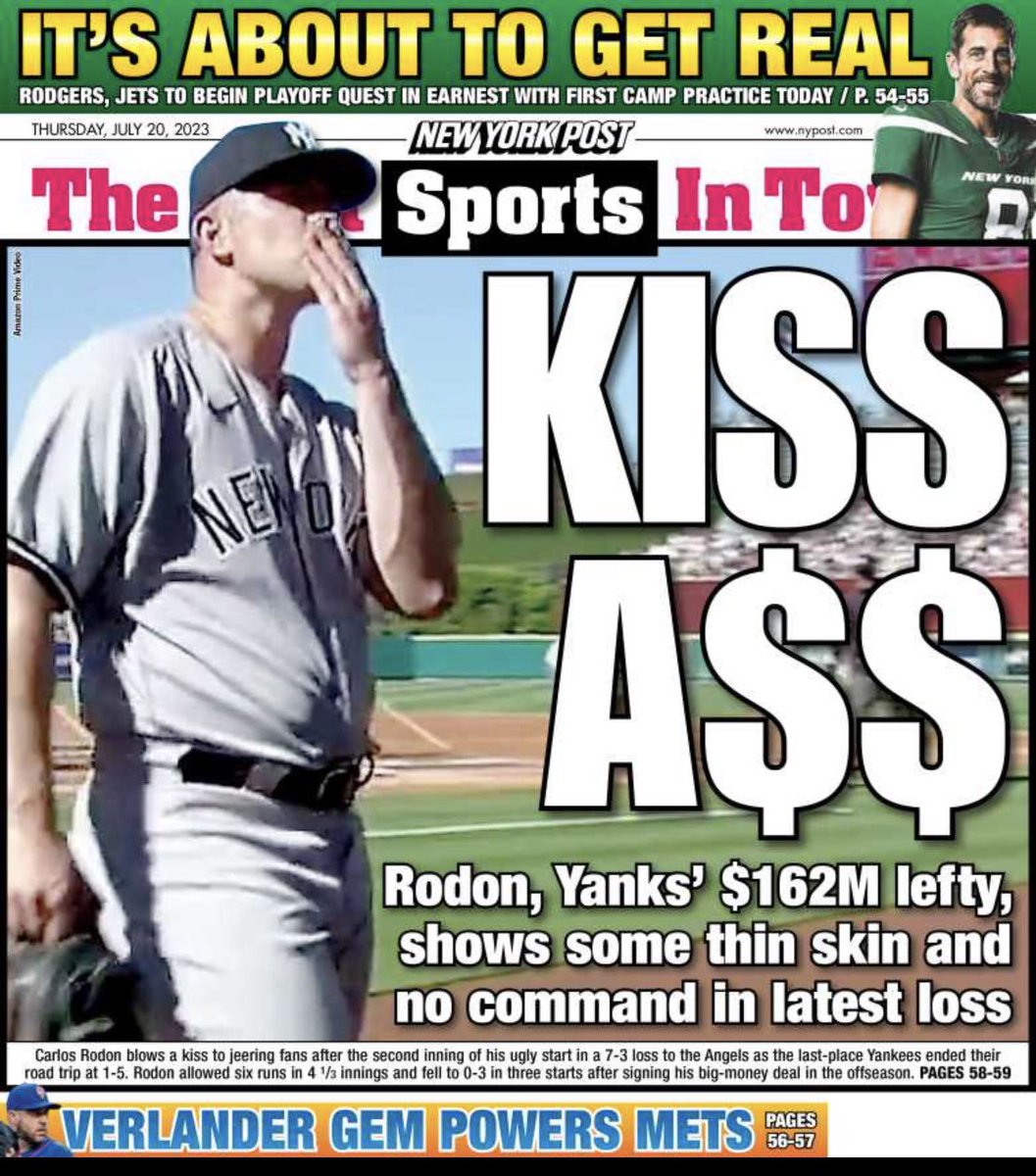 dfarace's tweet image. Hey @Carlos_Rodon55 
Aside form totally sucking last night you were a disgrace to the Yankee uniform as well when you exited and tell your wife to stop defending you on Twitter, you’re a big boy now !