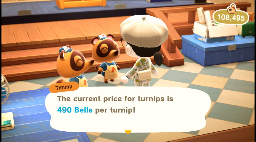 AcSsnow's tweet photo. Turnips are selling for 490 bells on my island !! #ACNH #TurnipsExchange #TurnipExchange #ACNHTrade #StalkMarket https://t.co/K1cqFXQw78