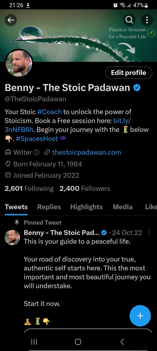 Benny_ViaStoica's tweet photo. It humbles me and I feel honored that almost 1.5 years in my journey, 2400 people think my content is worthy for a follow.
The communities I've encountered here have been incredible.
I keep on learning from the #Stoic, #poetry, #writing, and #blogging minds.
Thank you 😊 https://t.co/D2xkolkjQA
