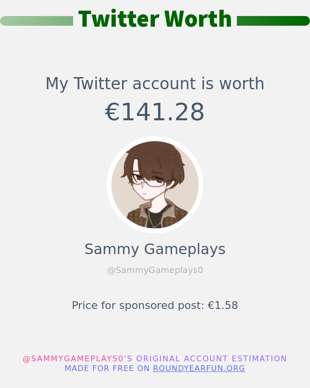 SammyGameplays0's tweet photo. Mi valor en Twitter es de: €141.28

➡️ https://t.co/ut3CRYiqau https://t.co/MatNATVoF1